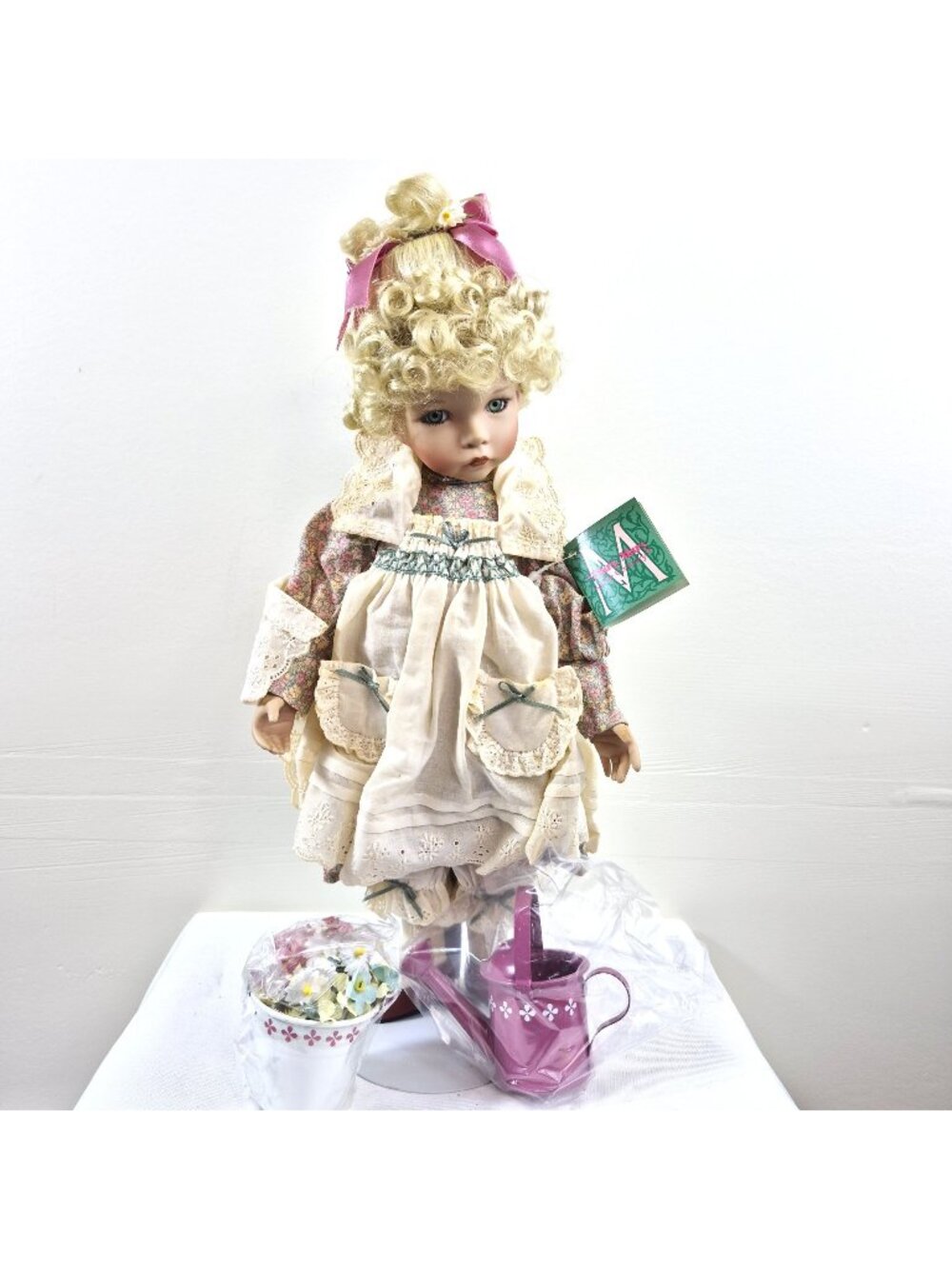 Mary Mary Quite Contrary Porcelain Doll By Edwin M Knowles With Accessories & CO